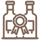 Icône de bouteilles avec une certification